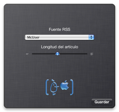 Ventana de configuración